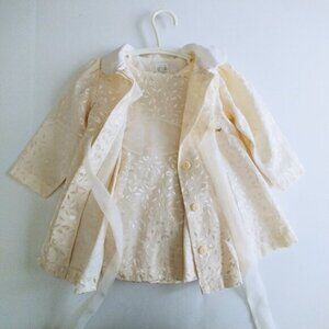 2-Piece Coat and Matching Floral Dress Set size 18 Months